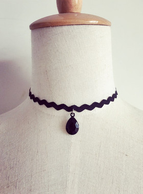 韩国水晶时尚风短项链金泰妍同款