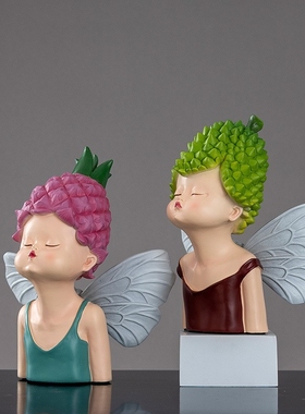 奶油风多巴胺精灵客厅装饰摆件大