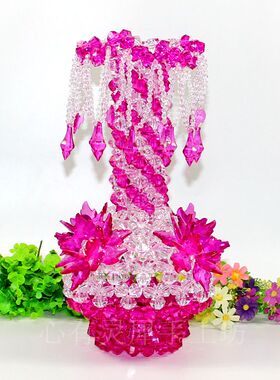 编织工艺品摆件吊坠花瓶透明珠子