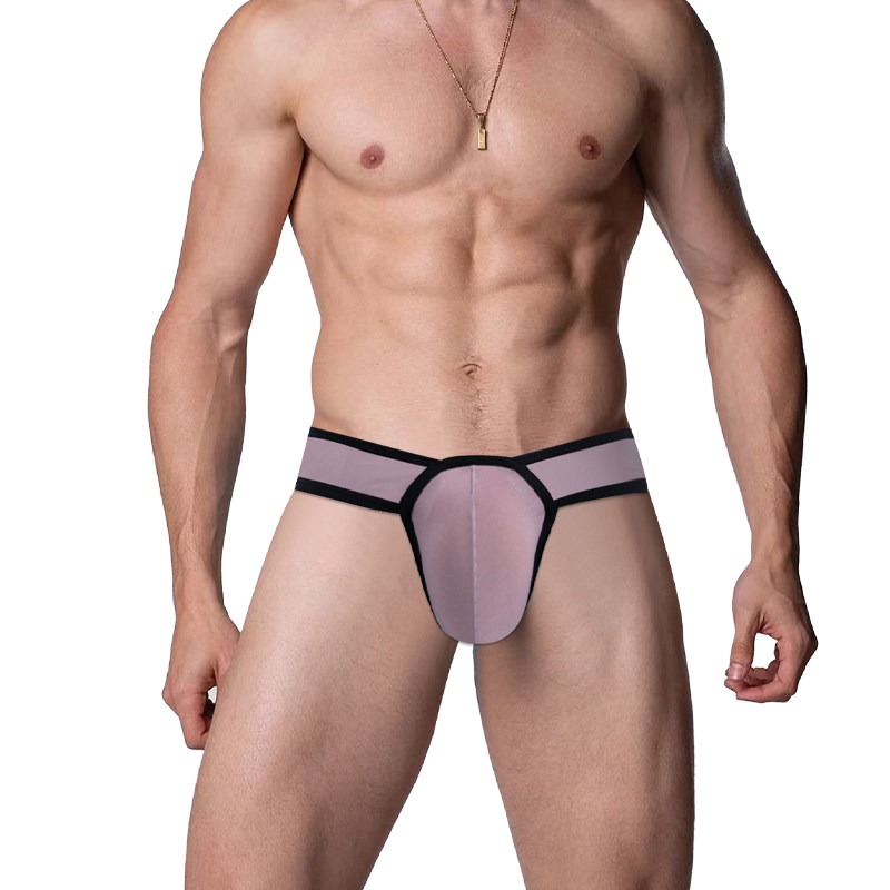 莫代尔男三角内裤条纹镶边U凸大囊袋舒适透气青年运动短裤头2026,淘宝优惠券,粉丝福利购,淘宝优惠卷