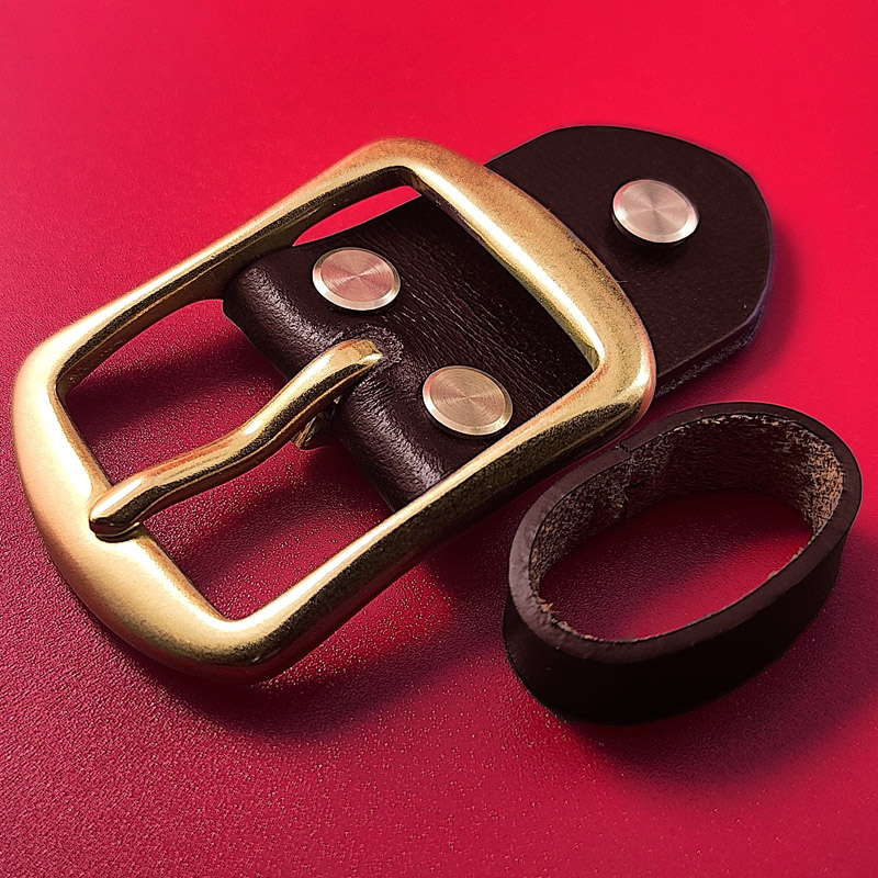 铜扣扣头3.2-3.4复古针扣皮带3.3cm男士牛皮腰带3.5配件日字扣子 - 图1