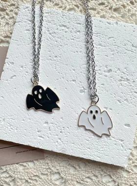 黑色幽灵万圣节搞怪吊坠项链男