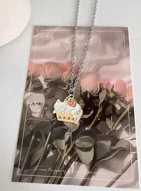 宇宙射线-花篮猫咪可爱牌项链长款ins风小众不撞款闺蜜礼物独特款