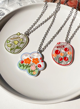 宇宙射线流光花朵项链