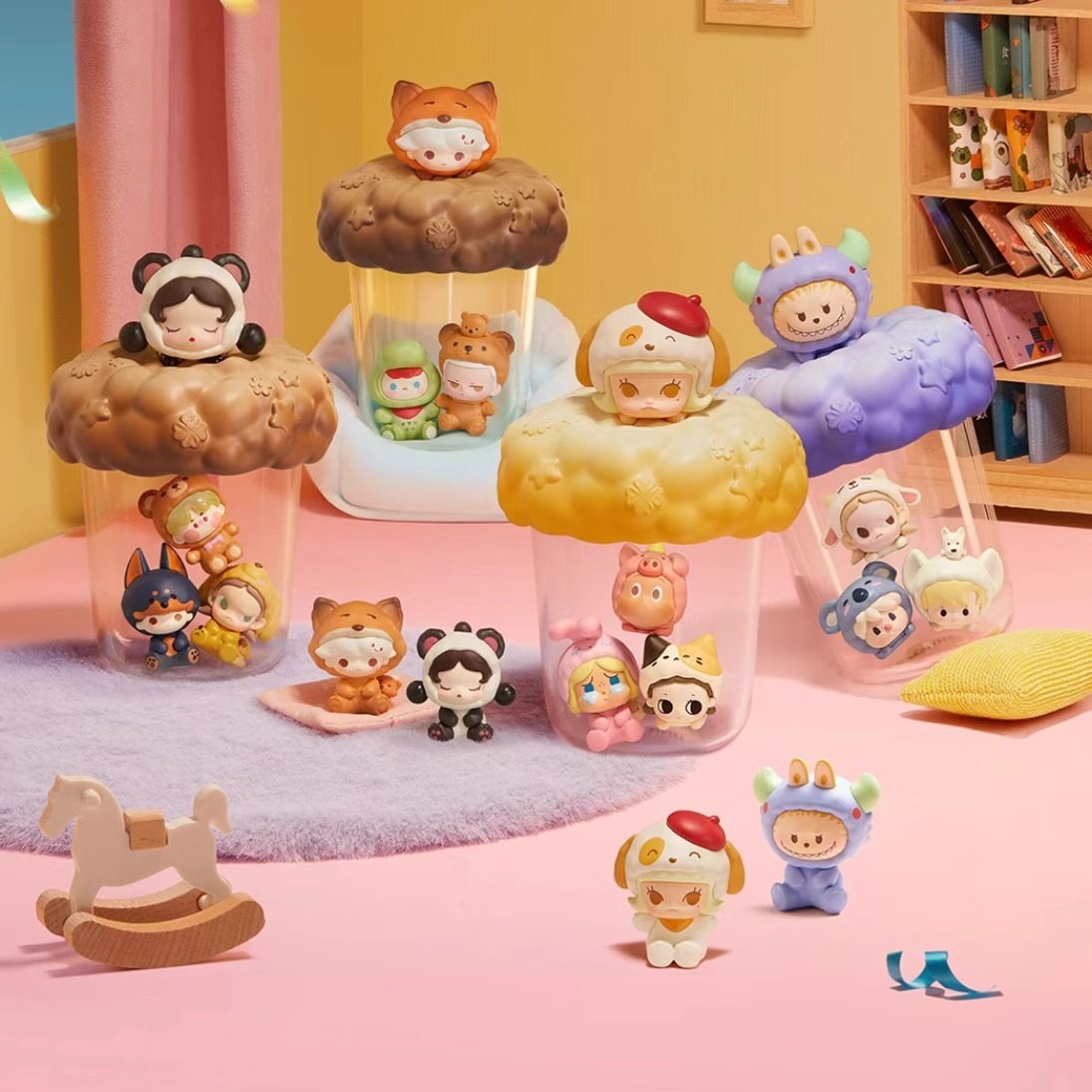 「睡衣派对系列」泡泡玛特POP BEAN动物植绒萌粒手办可爱公仔正品 - 图1