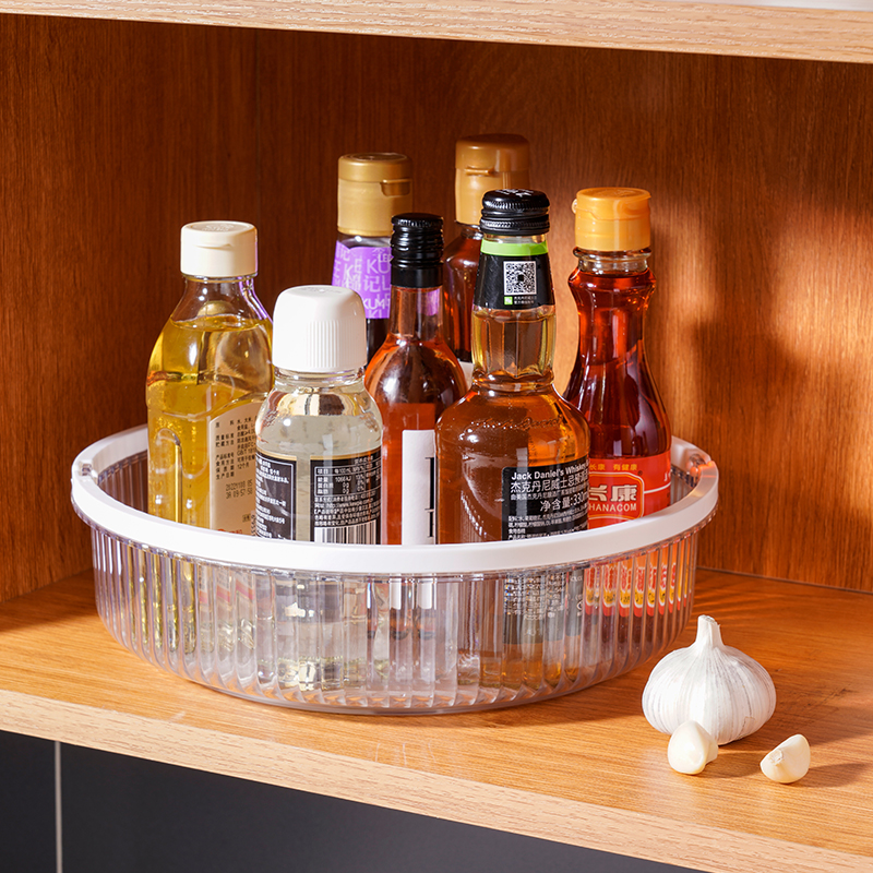 日本厨房可旋转调料置物架调味品专用油盐酱醋瓶罐托盘收纳盒转盘