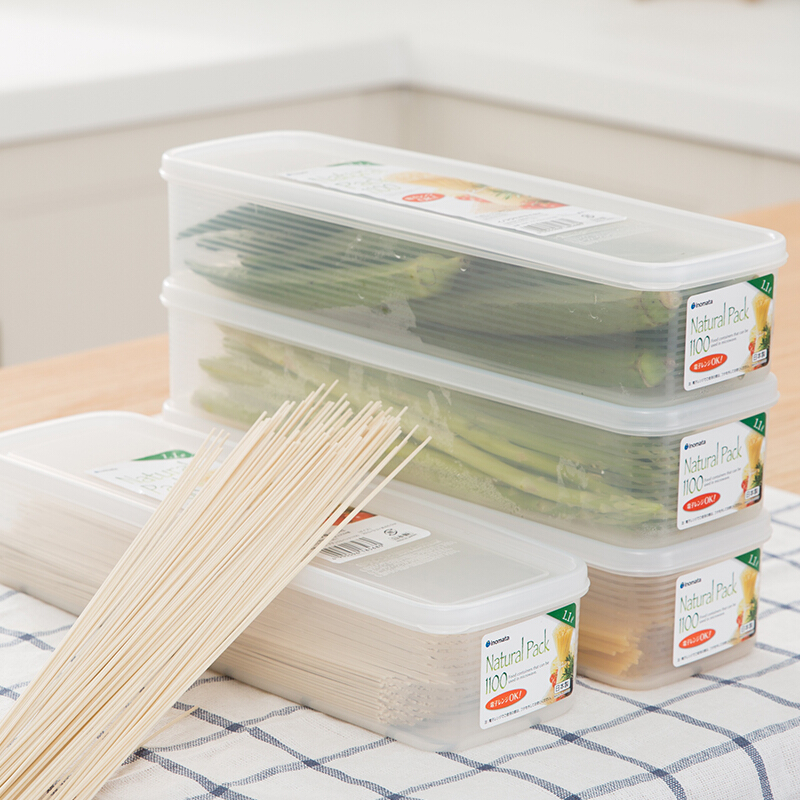 日本进口面条盒厨房装意面挂面保鲜盒食品级塑料干面条储物收纳盒 - 图2