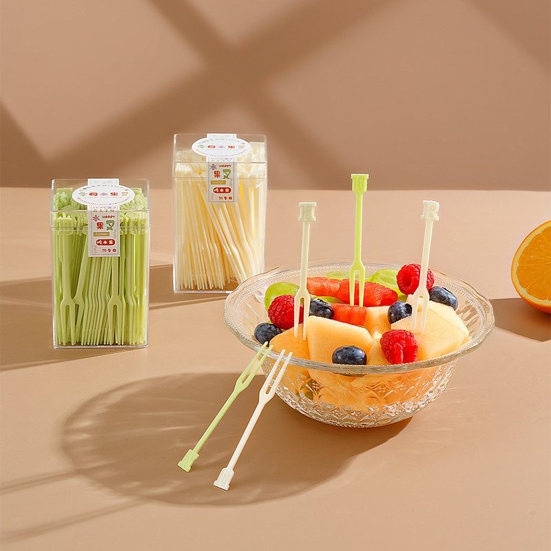 日本一次性创意水果叉子儿童高档精致食品级塑料水果签蛋糕甜品叉,淘宝优惠券,粉丝福利购,淘宝优惠卷