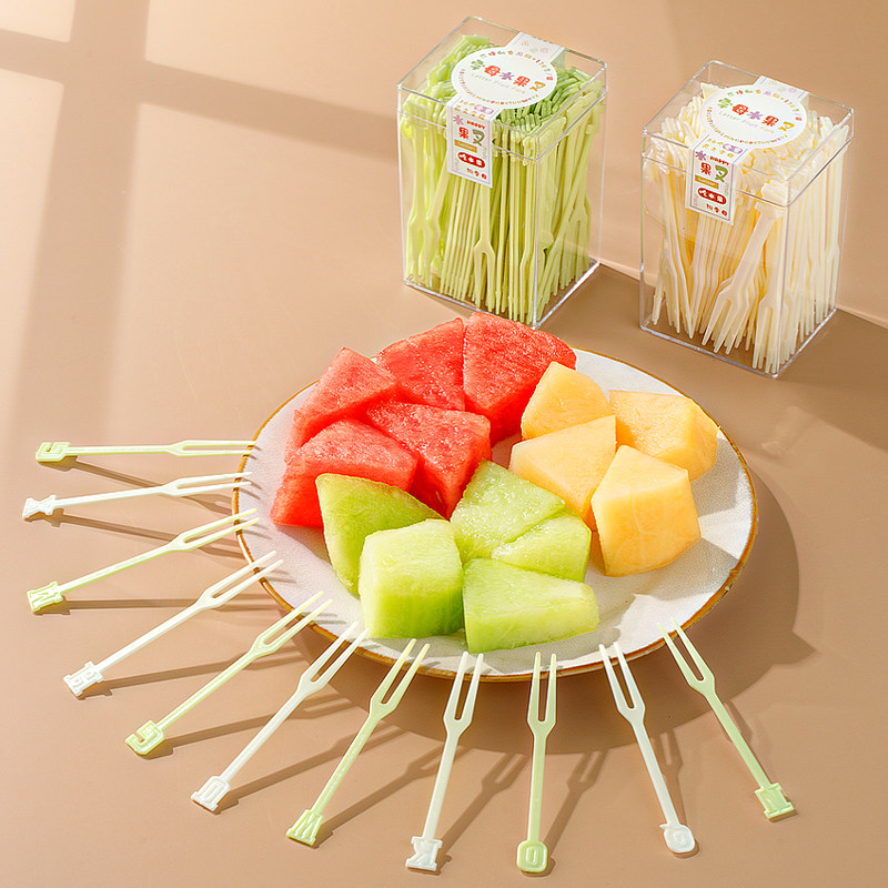 日本一次性创意水果叉子儿童高档精致食品级塑料水果签蛋糕甜品叉,淘宝优惠券,粉丝福利购,淘宝优惠卷
