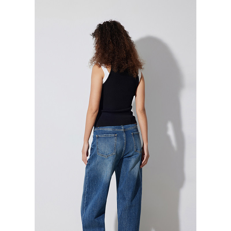 RUGOSAM「阔腿裤系列」2024春款 丨高腰女廓形宽松牛仔裤RB0448,淘宝优惠券,粉丝福利购,淘宝优惠卷