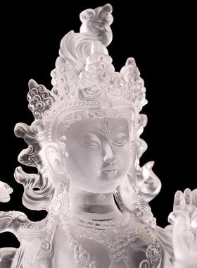 古法琉璃白度母密宗小佛像