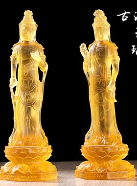 古法琉璃家居供奉东方三圣日站相