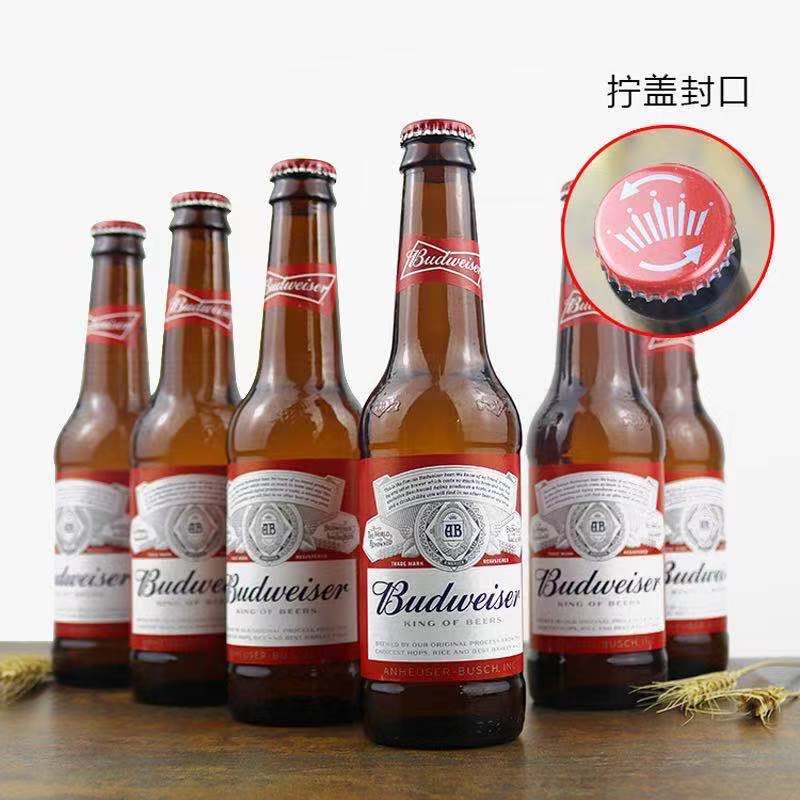 英国原装进口百威啤酒旋盖拧盖Budweiser啤酒300ML24瓶装小瓶整箱 - 图2