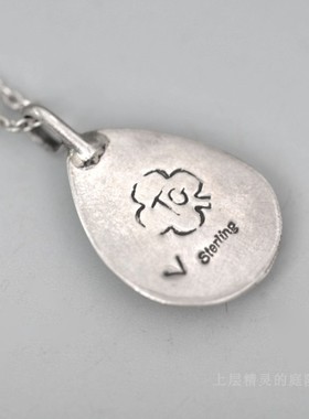 SOLD上层精灵的庭院∮ 纳瓦霍Navajo蓝色老松石部落古董纯银吊坠