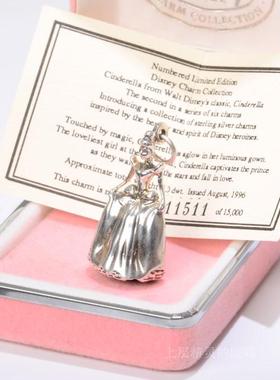 上层精灵的庭院 欧美Vintage首饰迪尼斯限量版灰姑娘纯银吊坠原盒