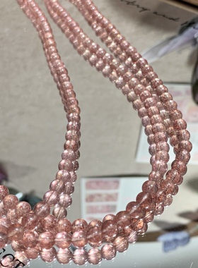 皮皮pipi | 天然高品质白水体草莓晶多圈手链招桃花草莓晶手串