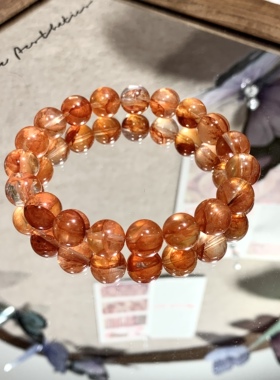 皮皮pipi | 天然高品质巴西芬达红胶花手链手串一物一图显白手串