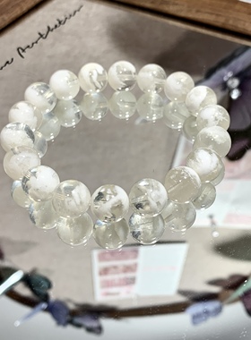 皮皮pipi｜天然高品质婚纱白雪花幽灵手串一物一图半盆雪花白水晶