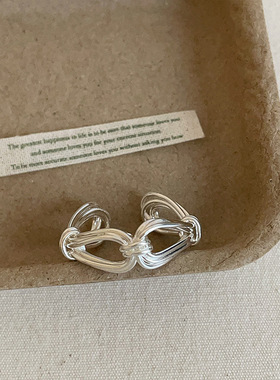 几何线条麻花蝴蝶结金属戒指女小众设计感个性独特时尚指环戒子