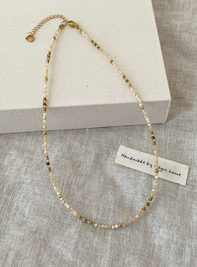 轻奢高级感贝母天然石串珠项链女