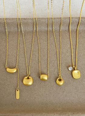 新中式古法金色小胖福元宝吊坠项