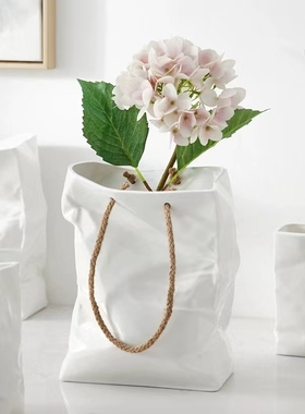 简约抽象陶瓷花瓶插瓶 客厅餐厅书房卧室桌面插瓶摆件网红白瓷