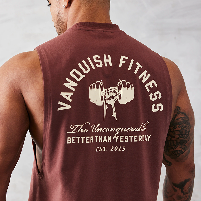 比昨天更好 Vanquish Fitness VQ小圆领宽松运动健身背心坎肩-图1