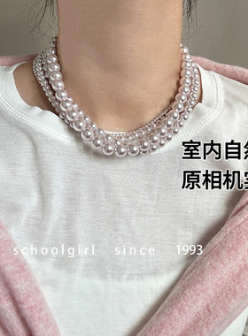 曼塔玫瑰淡粉色施家珍珠项链新款