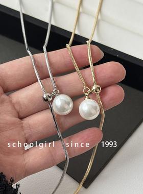 【可调节】小众设计可抽拉珍珠长款项链女新款简约气质毛衣链