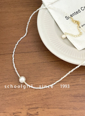 温柔仙女淡水贝壳珠choker项链