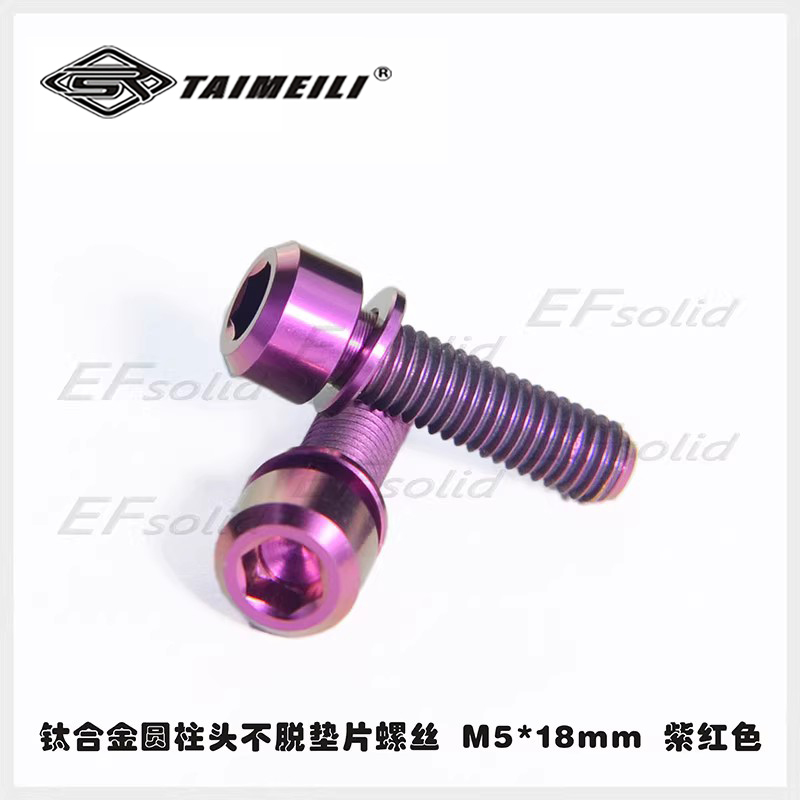 EFsolid 钛合金螺丝TC4 M5×16/18/20 不脱垫片螺丝 把立螺丝 - 图2