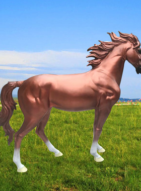 玻璃钢仿真马雕塑摆件园林景观