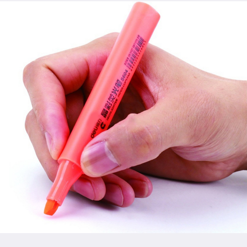 6支装得力荧光笔彩色荧光笔标记笔荧光记号笔荧光笔记号笔-图2