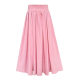 French retro pink pleated skirt