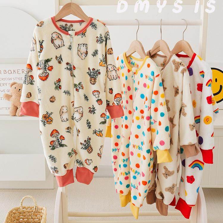 韩国冬装儿童法兰绒加厚分腿睡袋宝宝保暖睡衣连体衣防踢被家居服,淘宝优惠券,粉丝福利购,淘宝优惠卷