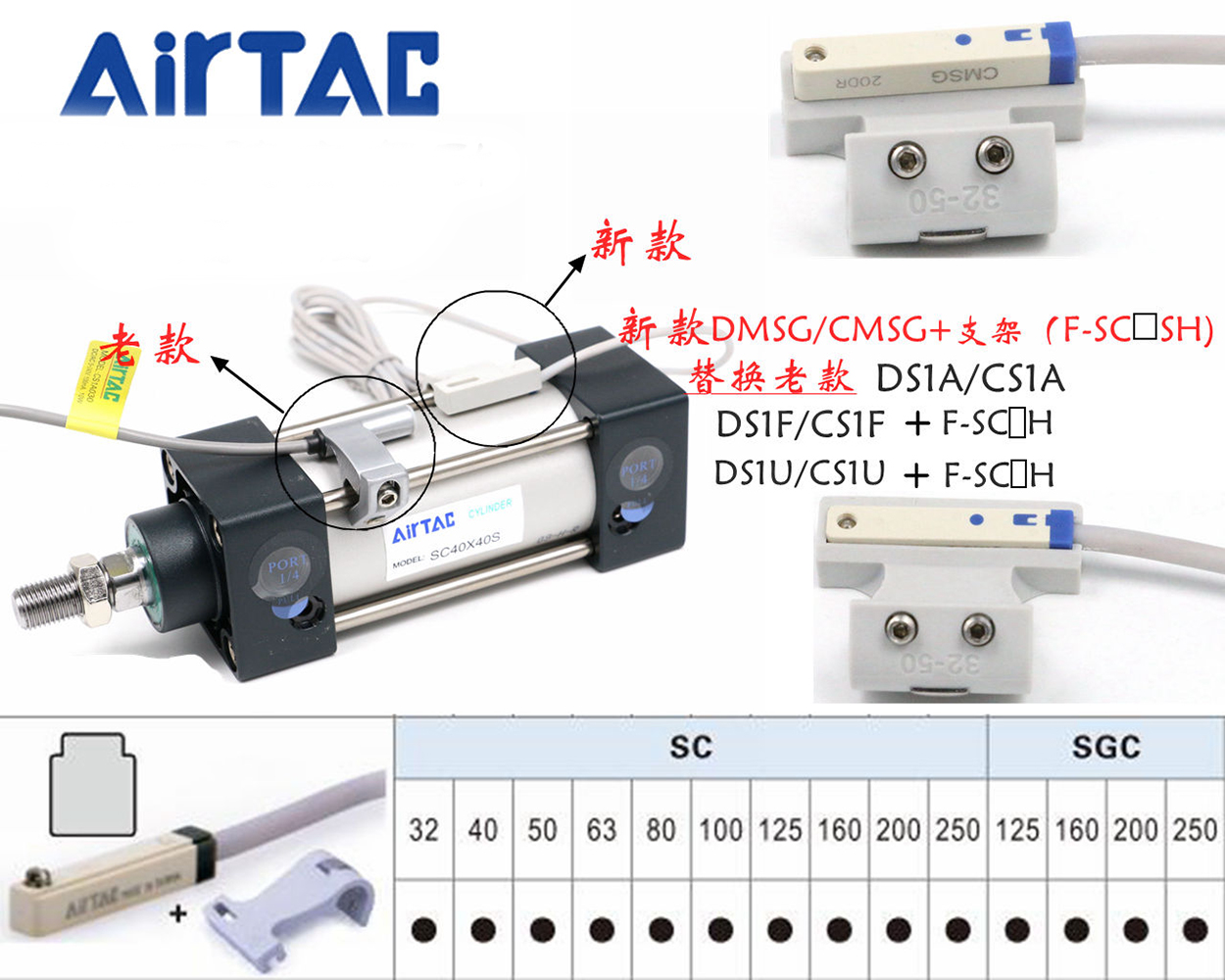 亚德客气缸感应磁性开关DMS CMS CMSH CMSE CMSJ CMSG-020 030 05 - 图1