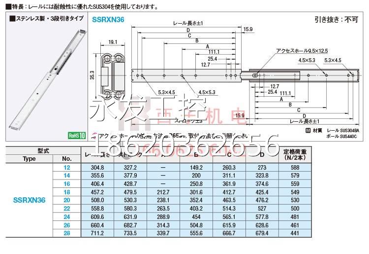 ￥SSRXN3612 SSRXN3614 SSRXN3616原装日本MISUMI米思米线性滑-图2