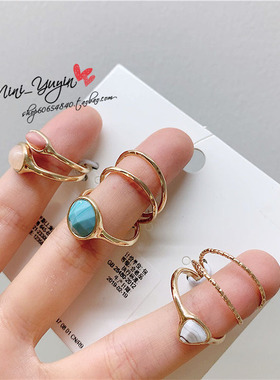 chic.欧美马卡龙圆形彩色宝石