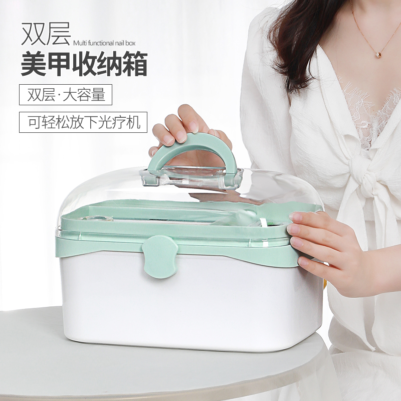kasi旗舰店美甲工具箱大容量光疗机指甲油胶手提式多层收纳盒家用美甲师专用1