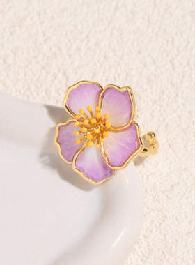 印花玫瑰系列紫色渐变玫瑰花戒指女指环小众送女生礼物气质高级感