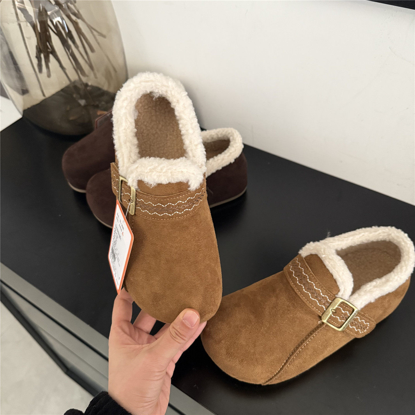 3515强人女鞋加绒勃肯鞋女冬季保暖棉鞋2025新款女家居鞋包跟外穿,淘宝优惠券,粉丝福利购,淘宝优惠卷