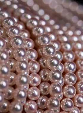 气质时尚樱花粉色强光正圆珍珠项链经典简约高级百搭简约锁骨链