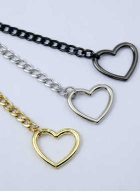 套索心形项链爱心锁钥匙朋克颈饰