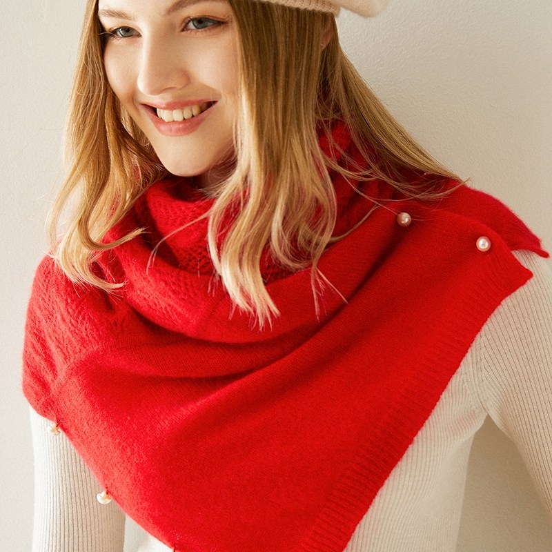 高端精致100%羊绒披肩围巾女开衫秋冬绞花镂空针织围脖多功能斗篷,淘宝优惠券,粉丝福利购,淘宝优惠卷