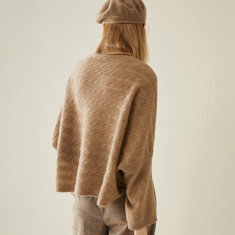 高端精致100%羊绒披肩围巾女开衫秋冬绞花镂空针织围脖多功能斗篷,淘宝优惠券,粉丝福利购,淘宝优惠卷