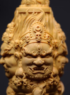 黄杨木雕金刚降魔杵盘玩把玩工艺礼品密宗法器吊坠天然实木手把件