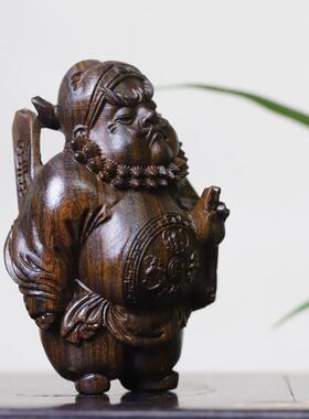 芽庄沉香木雕刻钟馗文玩手把件家居装饰品桌面工艺品摆件汽车挂件