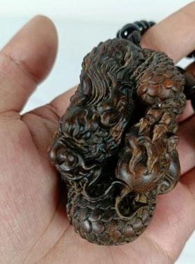 达拉干沉香木龙手把件实木雕刻祥龙生肖龙挂件汽车挂工艺品招财礼