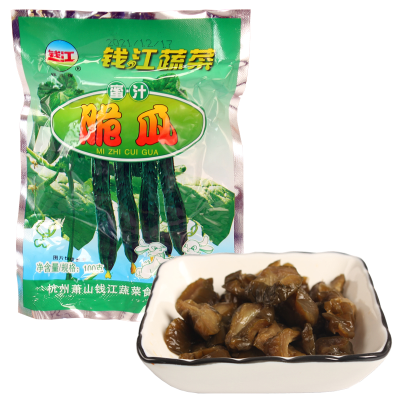 钱江牌蜜汁脆瓜100克开袋即食甜酱瓜不辣开胃小咸菜下饭菜特产-图3