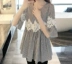 Phụ nữ mùa hè Tất cả phù hợp với áo sơ mi Ruffled Doll rỗng Fluffy Loose Trumpet Sleeve Voan ren T-shirt Phụ nữ hàng đầu - Áo sơ mi chiffon ren